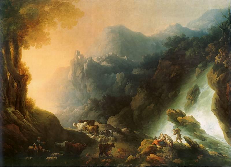 Franciszek Ksawery Lampi The mountain scenery from waterfall